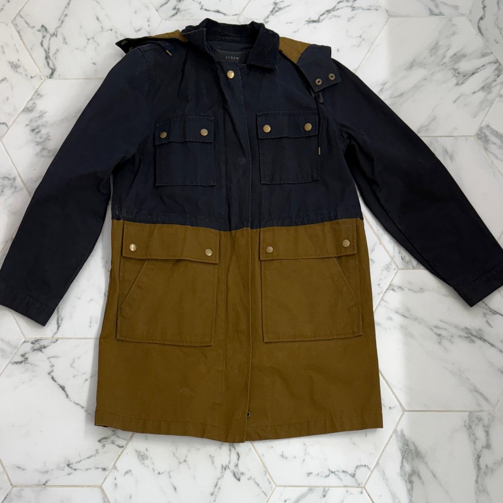 J. Crew Two-Tone Navy and Olive Utility Jacket
